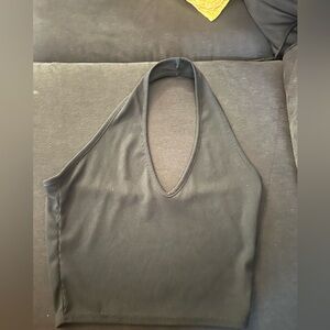 Nasty Gal Black halter Crop Too